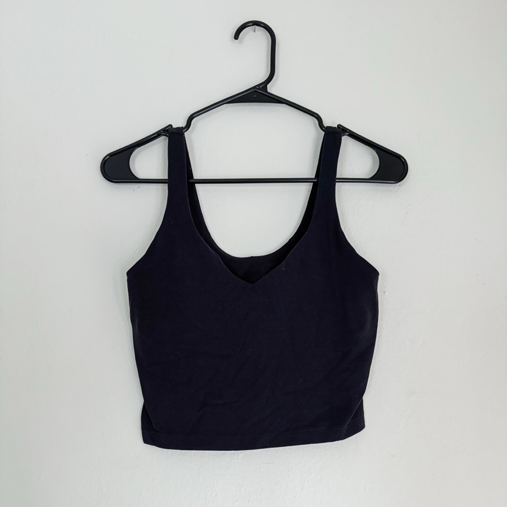 ALIGN Matching Set- Lululemon Athletica Black Fitted Bike Shorts and Top - Picture 2 of 4